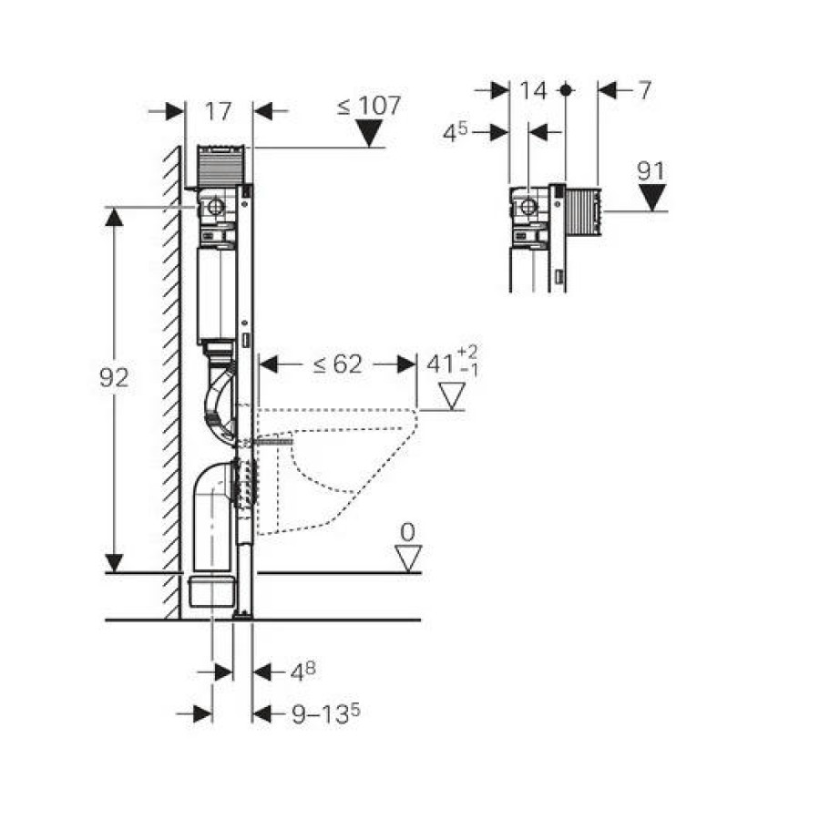 Инсталляция для унитаза Geberit Duofix Omega h98 111.030.00.1