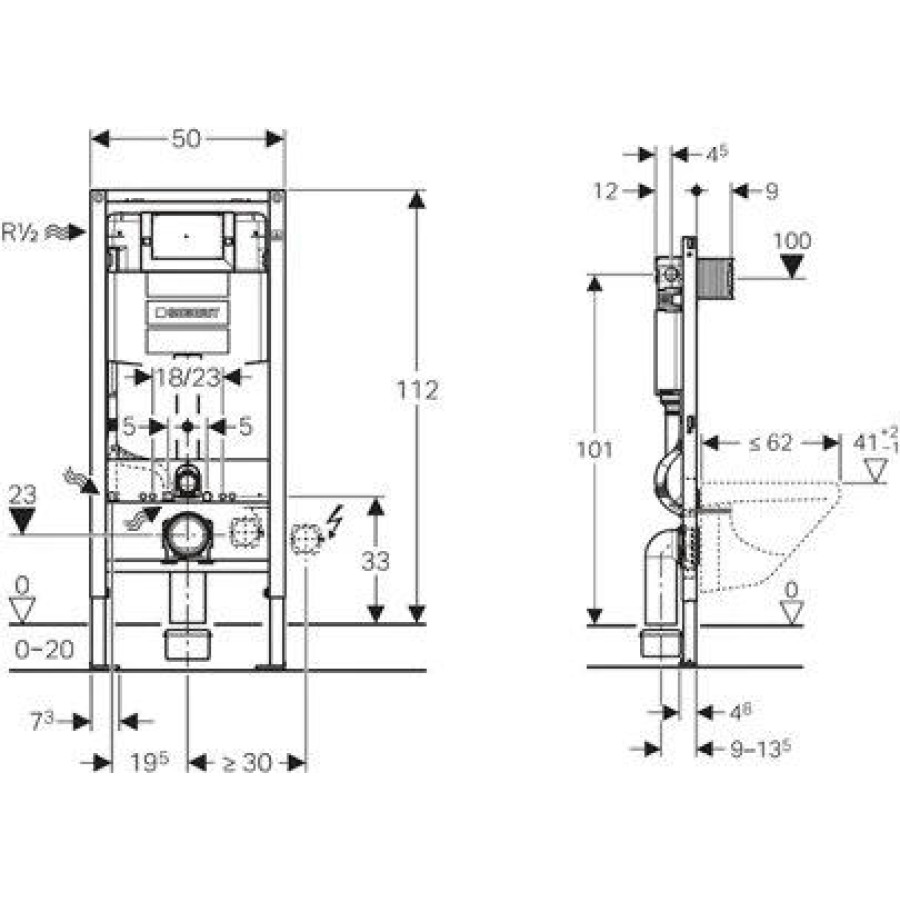 Инсталляция для унитаза GEBERIT Duofix Omega h112 111.060.00.1