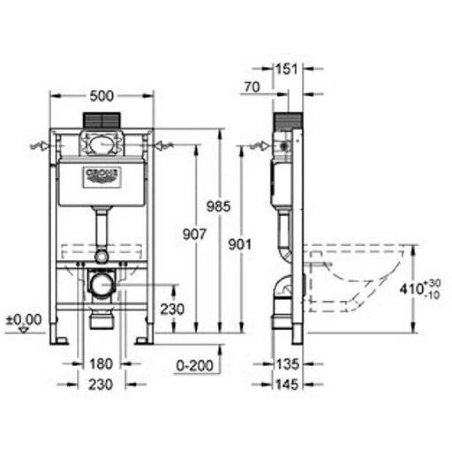 Инсталляция для унитаза Grohe Rapid SL 38525001