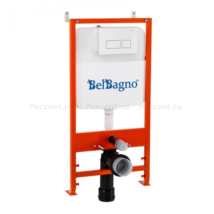 Инсталляция для унитаза BelBagno BB026/BB042BL с белой клавишей смыва