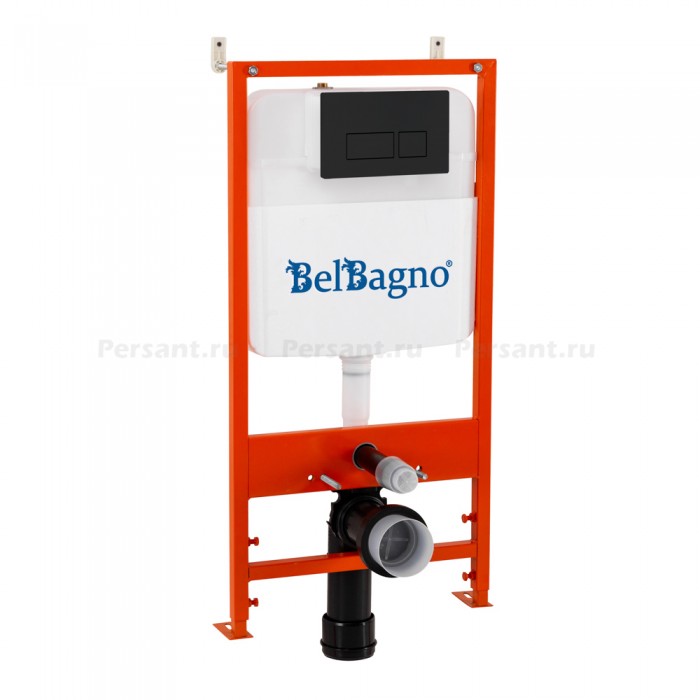 Инсталляция для унитаза BelBagno BB026/BB044NERO с черной клавишей смыва