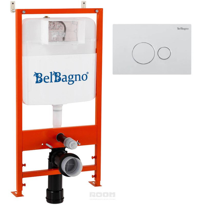 Инсталляция для унитазов BelBagno BB026/BB082BL с белой клавишей смыва