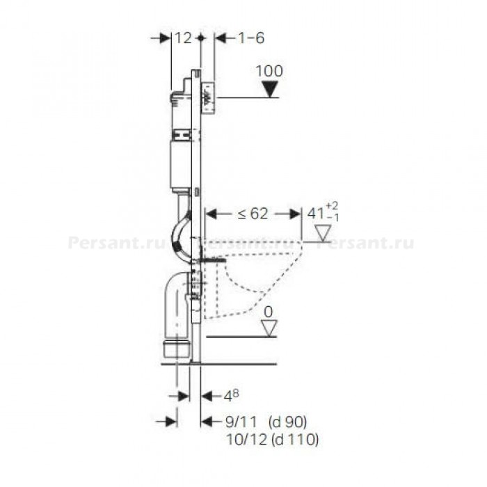 Инсталляция для унитаза GEBERIT Duofix Basic UP100 111.153.00.1