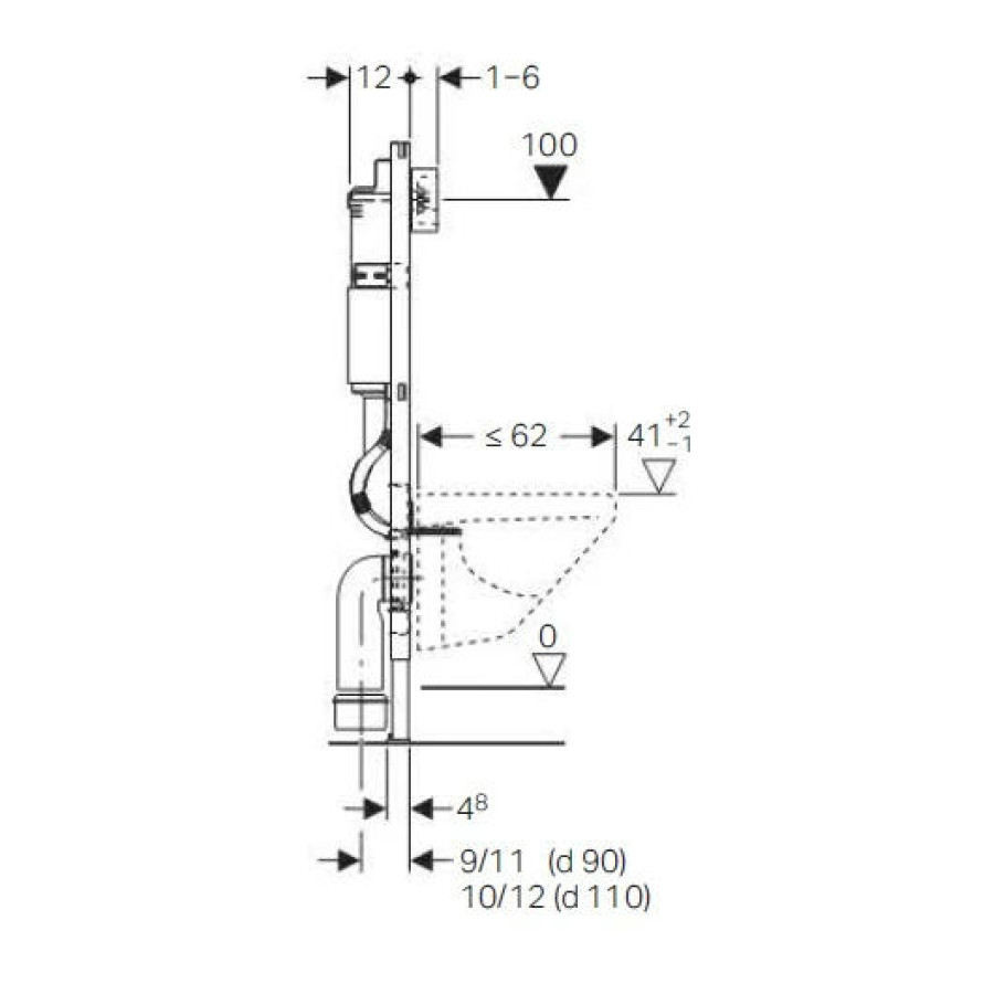 Инсталляция для унитаза GEBERIT Duofix Basic UP100 111.153.00.1