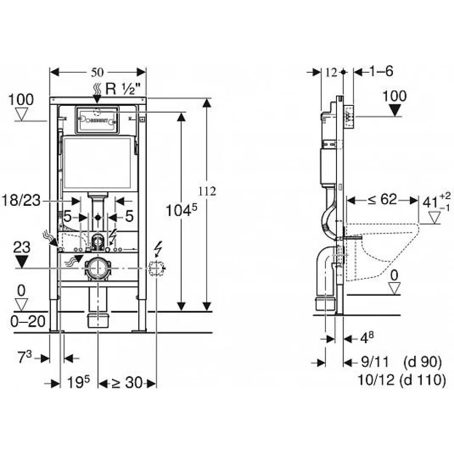 Инсталляция для унитаза Geberit Duofix Delta 458.134.21.2