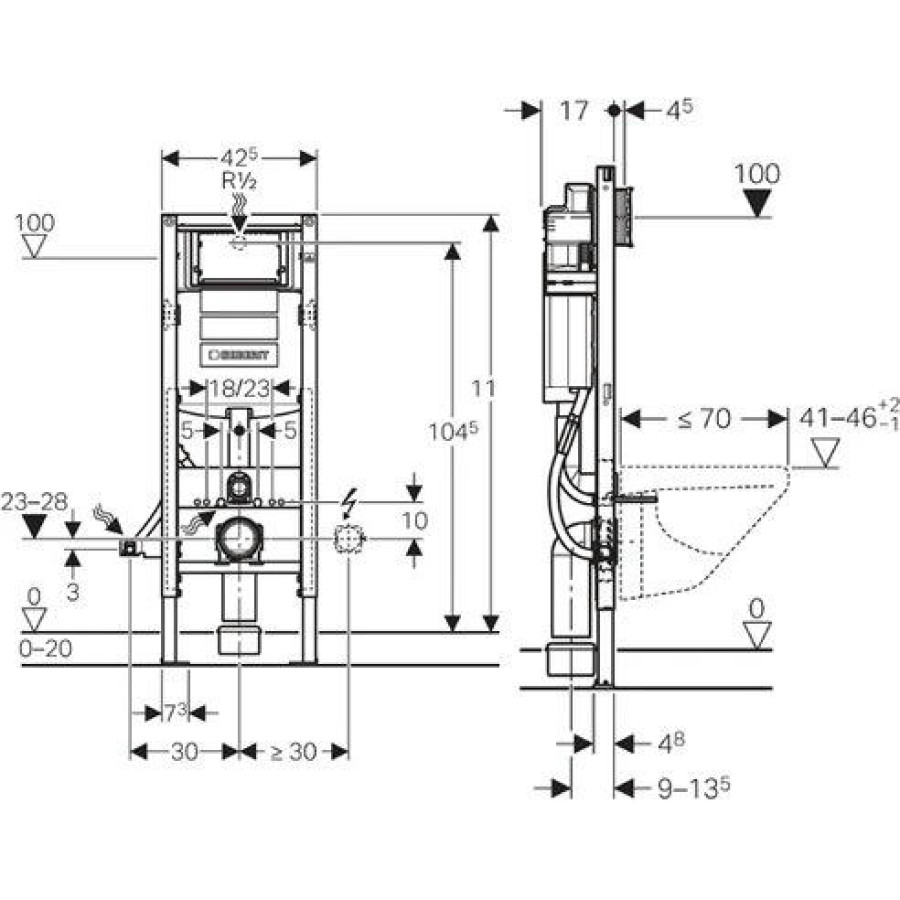 Инсталляция для унитаза GEBERIT Duofix Sigma 12 111.350.00.5