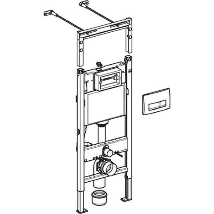 Инсталляция для унитаза GEBERIT Платтенбау Duofix UP100 (клавиша Delta, белая) 458.125.11.1
