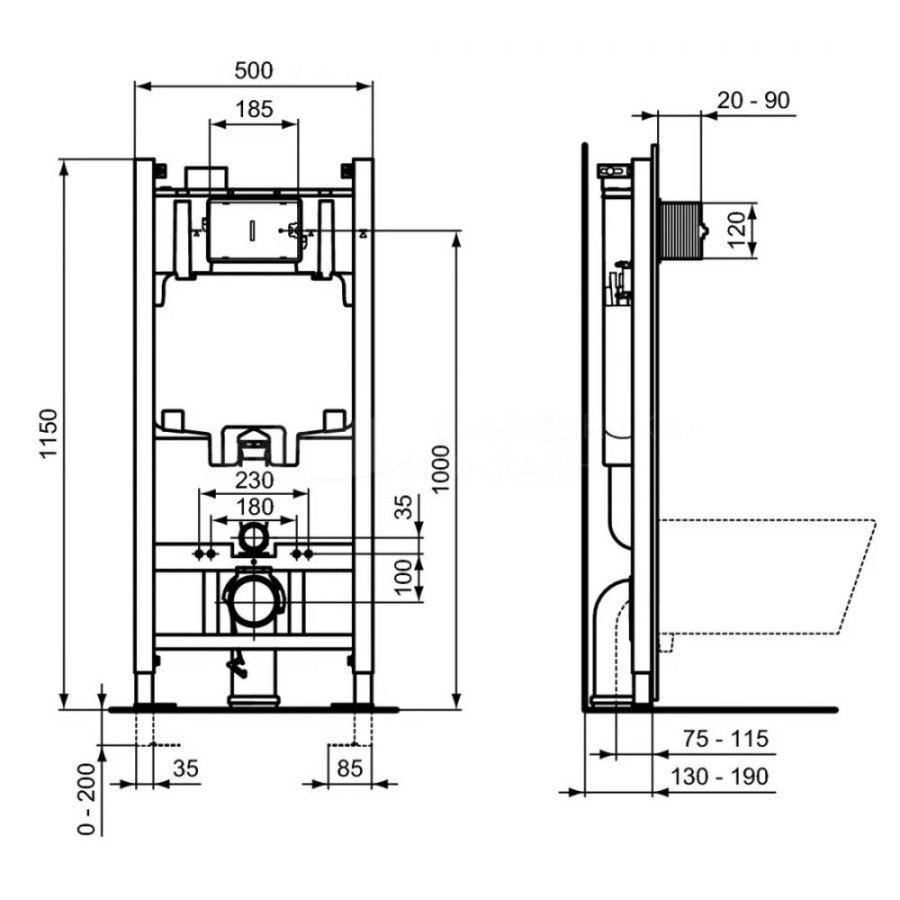 Инсталляция для унитазов Ideal Standard ProSys Eco Frame 2.0 R046367