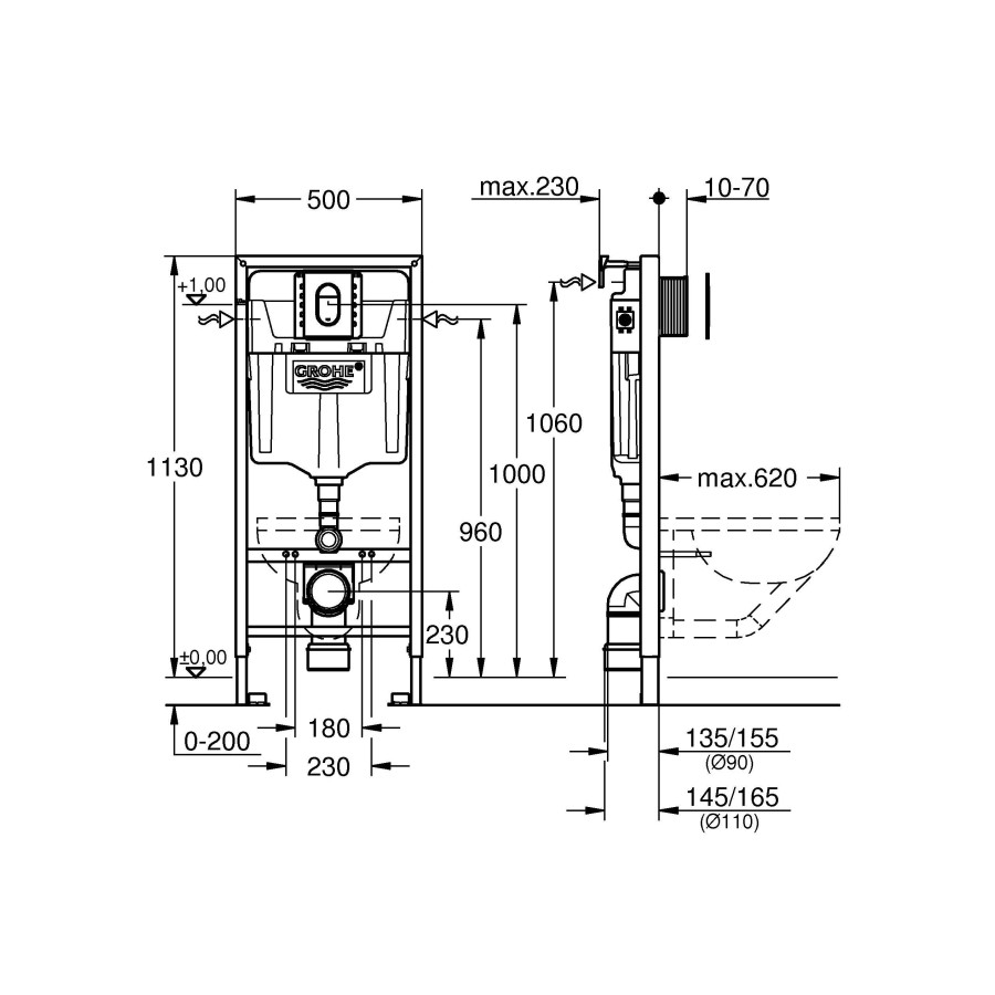 Инсталляция GROHE Rapid SL 39504000 (Инсталляция 3 в 1)