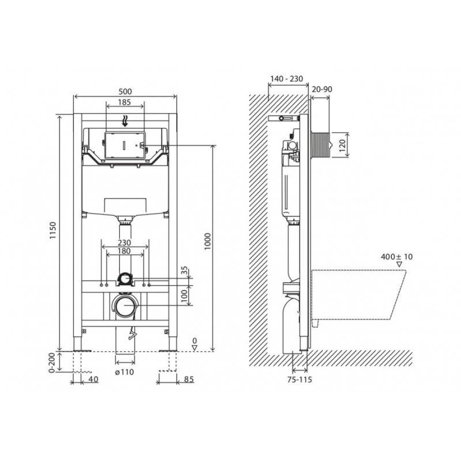 Инсталляция для унитазов BelBagno BB001-120