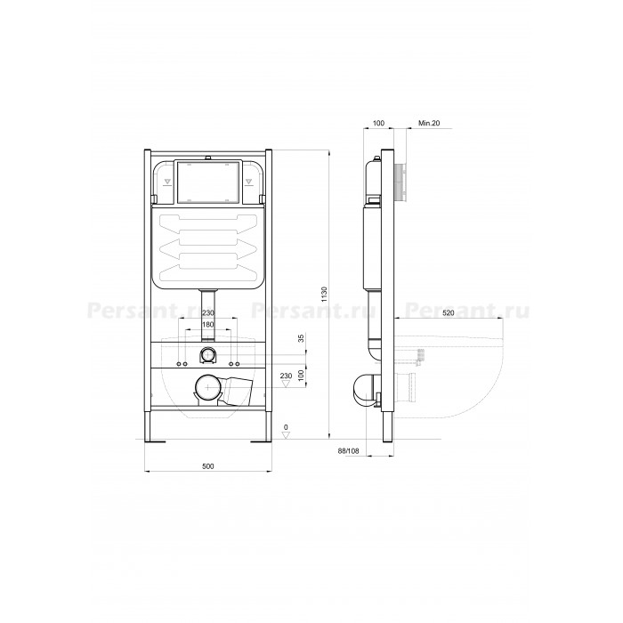 Инсталляция для унитаза Aquatek Standart 50 INS-0000012
