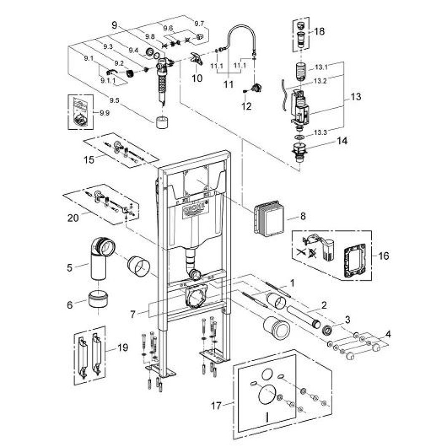 Инсталляция для унитаза Grohe Rapid SL 38584001