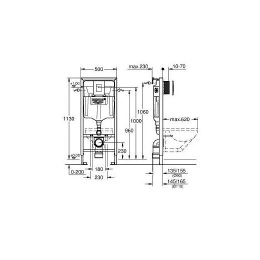 Инсталляция Grohe Rapid SL 38775001 (4 в 1 в сборе)