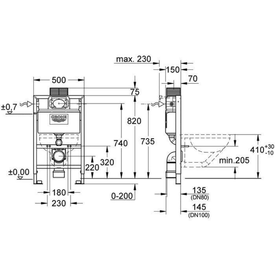 Инсталляция для унитаза Grohe Rapid SL 38526000