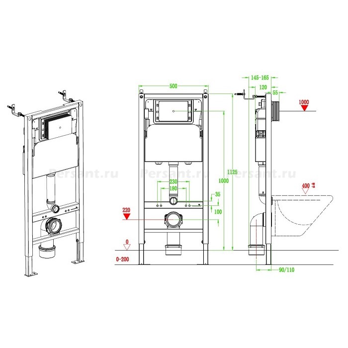 Инсталляция для унитаза Vincea VIS-2508 50 см