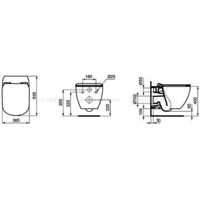 Комплект унитаза с инсталляцией Ideal Standard Tesi AquaBlade T386801