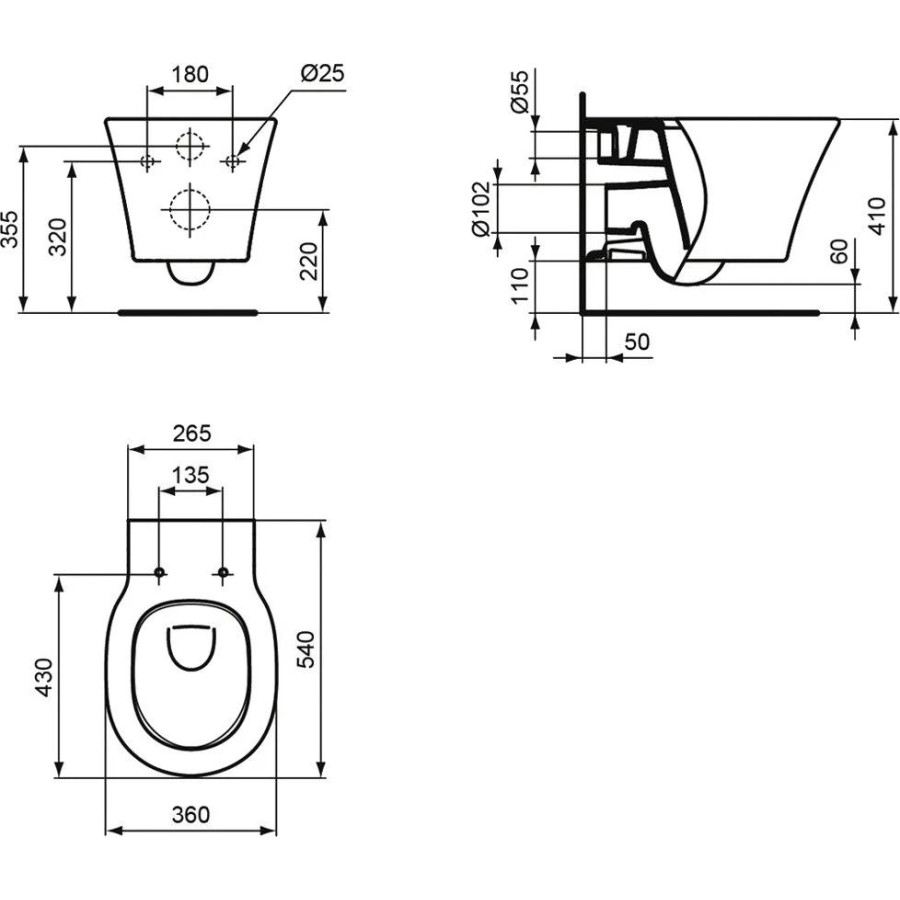 Комплект унитаза с инсталляцией Ideal Standard Connect Air AquaBlade E212101