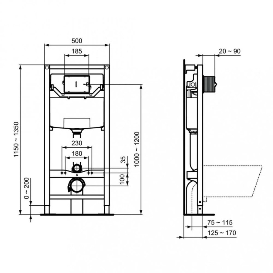 Унитаз с инсталляцией Ideal Standard Connect AquaBlade® P211601