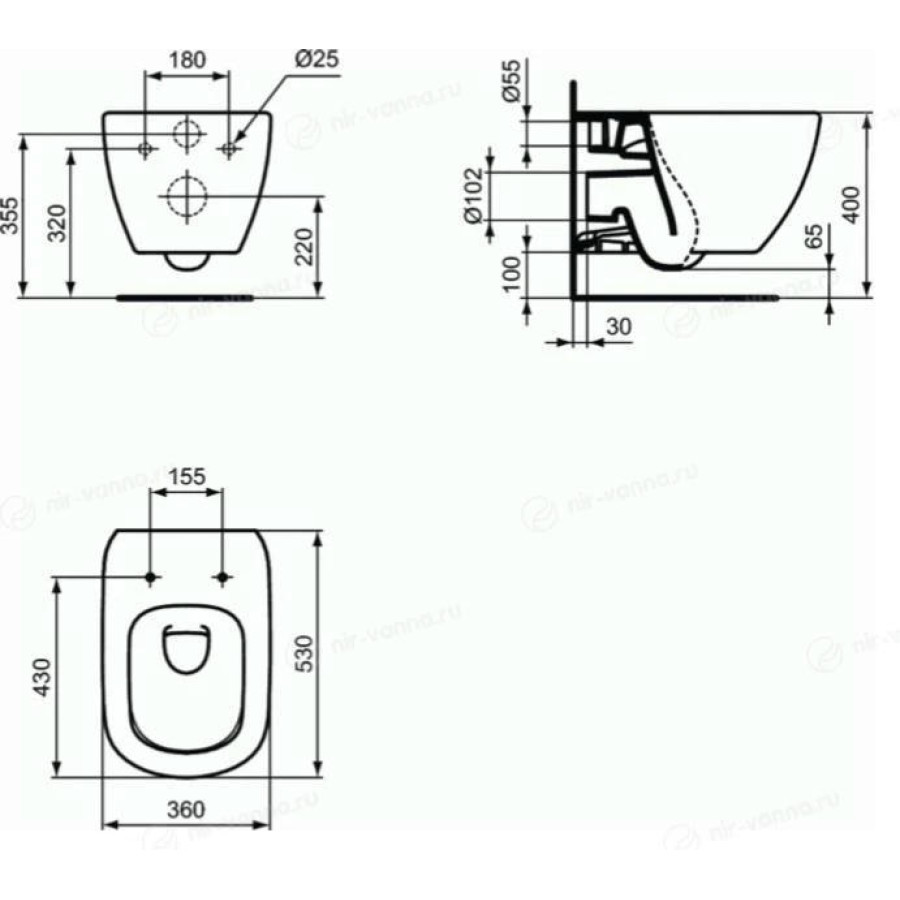 Унитаз с инсталляцией Ideal Standard Prosys Tesi AquaBlade T3868V1