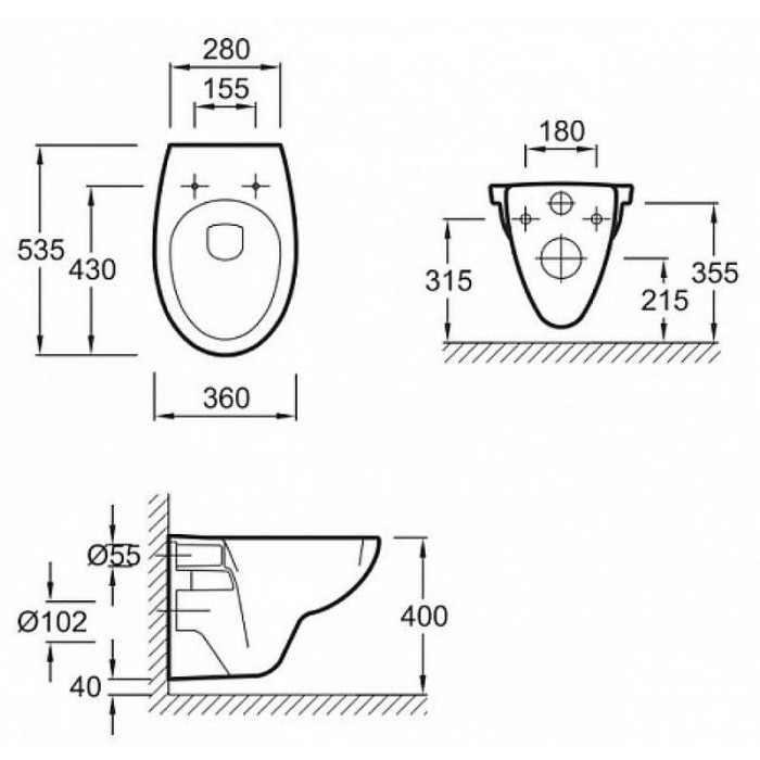 Унитаз c инсталляцией Jacob Delafon Patio Rimless E21734RU-00 сиденье дюропласт микролифт, клавиша хром