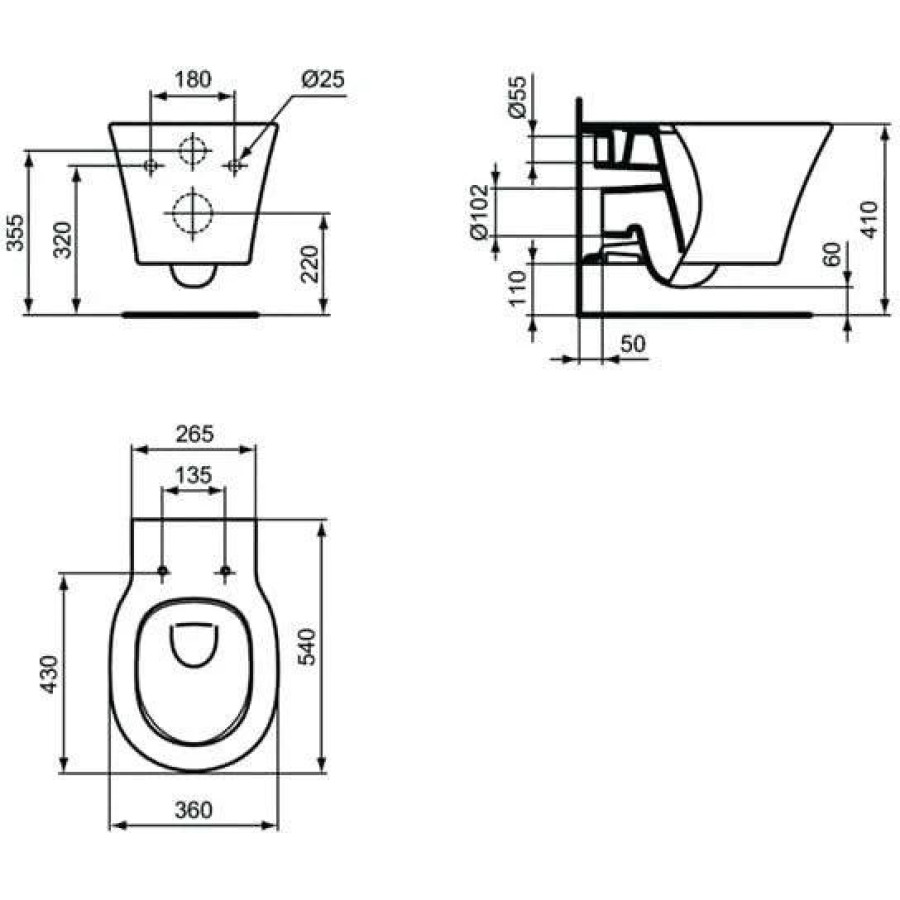 Унитаз подвесной с инсталляцией и кнопкой Ideal Standard ProSys R031001