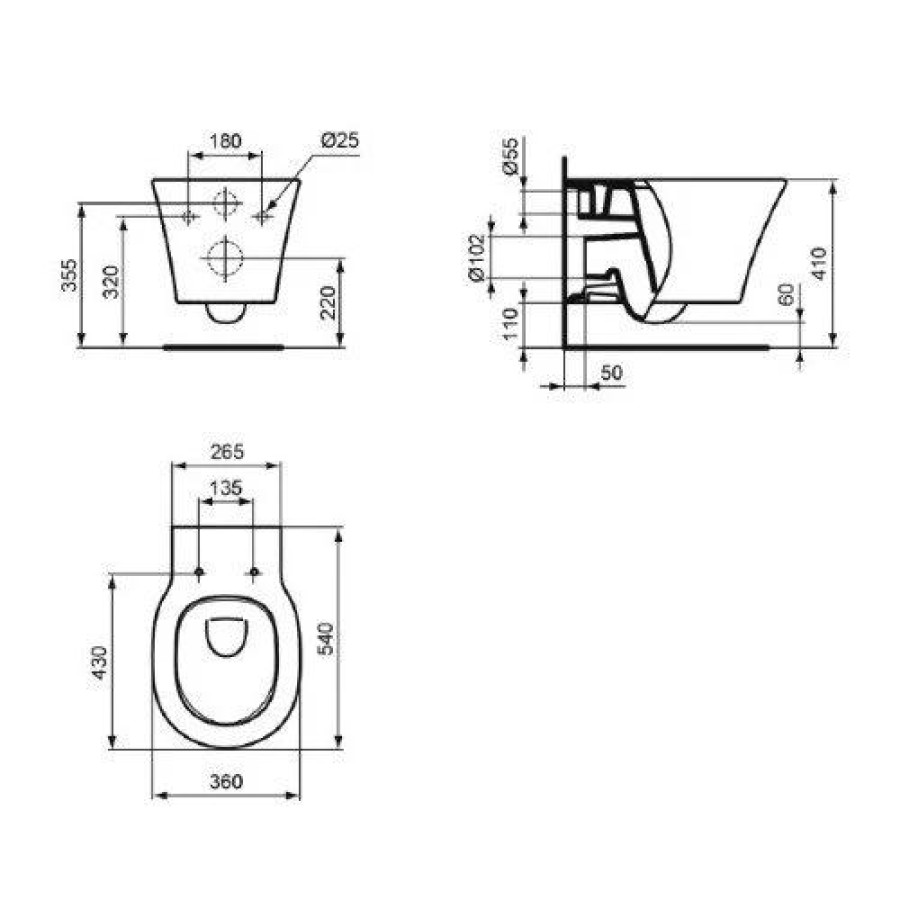 Комплект унитаз с инсталляцией Ideal Standard Connect Air AquaBlade E212801