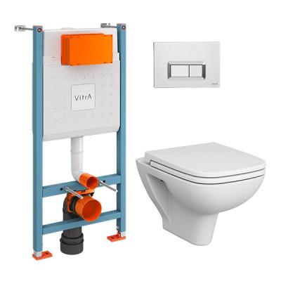 Комплект 4 в 1 VitrA S20 9004B003-7207 безободковый с сиденьем микролифт