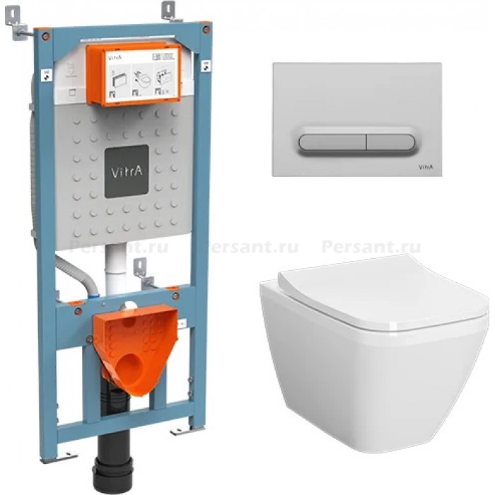 Комплект 4 в 1 Vitra Integra 9856B003-7206 безободковый унитаз с микролифтом