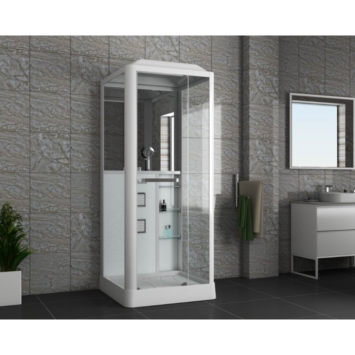 Душевая кабина Grossman Alba GR121 (90x90x225) дверь распашная, белый профиль
