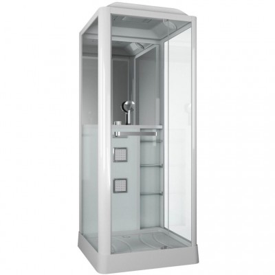 Душевая кабина Grossman Alba GR121 (90x90x225) дверь распашная, белый профиль