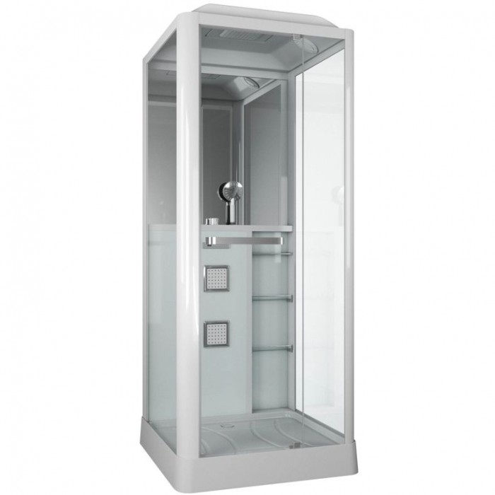 Душевая кабина Grossman Alba GR121 (90x90x225) дверь распашная, белый профиль