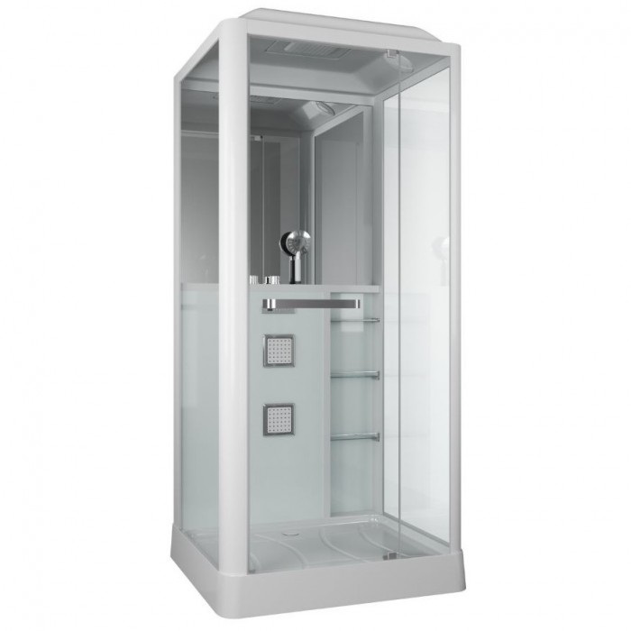 Душевая кабина Grossman Alba GR126 (90x100x225) дверь распашная, белый профиль