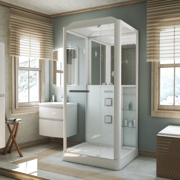 Душевая кабина Grossman Alba GR126 (90x100x225) дверь распашная, белый профиль