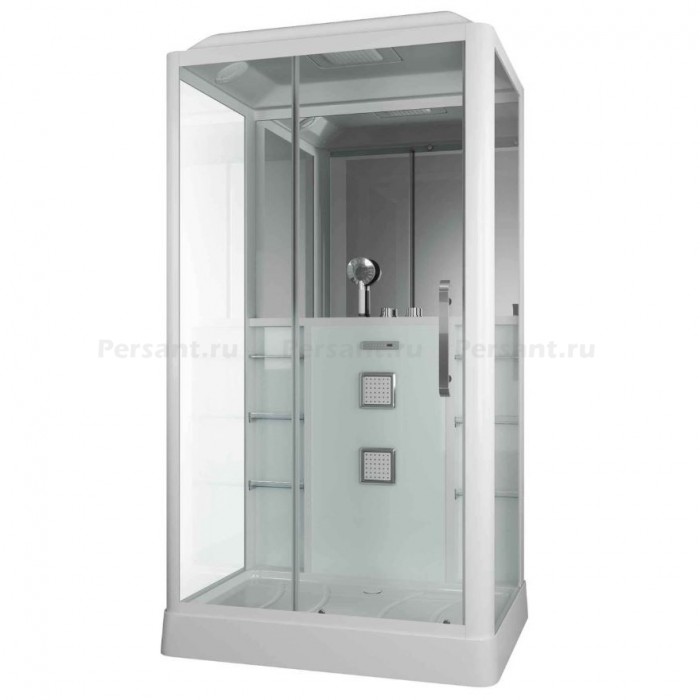 Душевая кабина Grossman Alba GR127L (90x120x225) дверь раздвижная, белый профиль