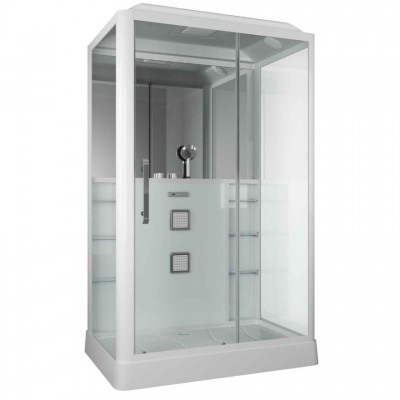 Душевая кабина Grossman Alba GR128R (90x135x225) дверь разджвижная, белый профиль