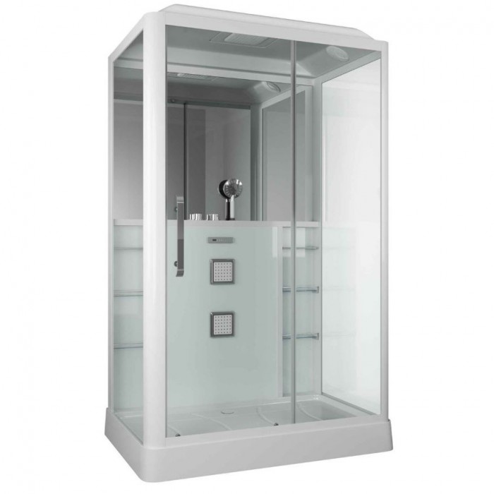 Душевая кабина Grossman Alba GR128R (90x135x225) дверь разджвижная, белый профиль