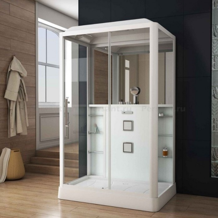 Душевая кабина Grossman Alba GR128R (90x135x225) дверь разджвижная, белый профиль
