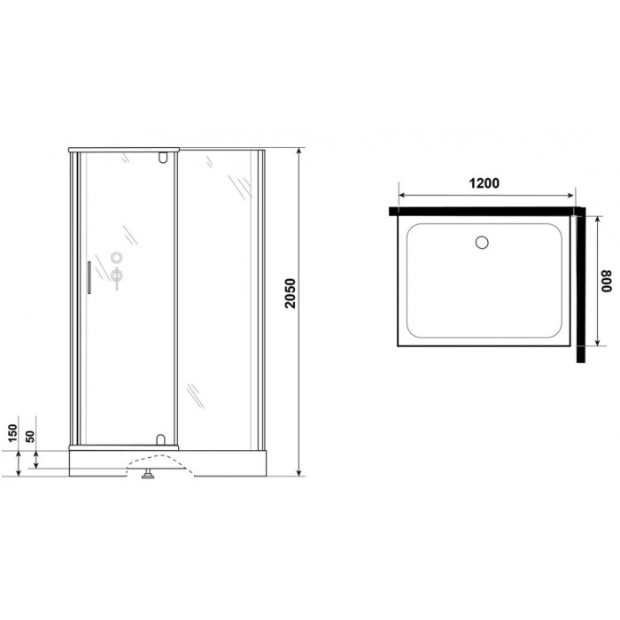 Душевая кабина Grossman Classic GR272QR (120х80х205) дверь распашная, правая