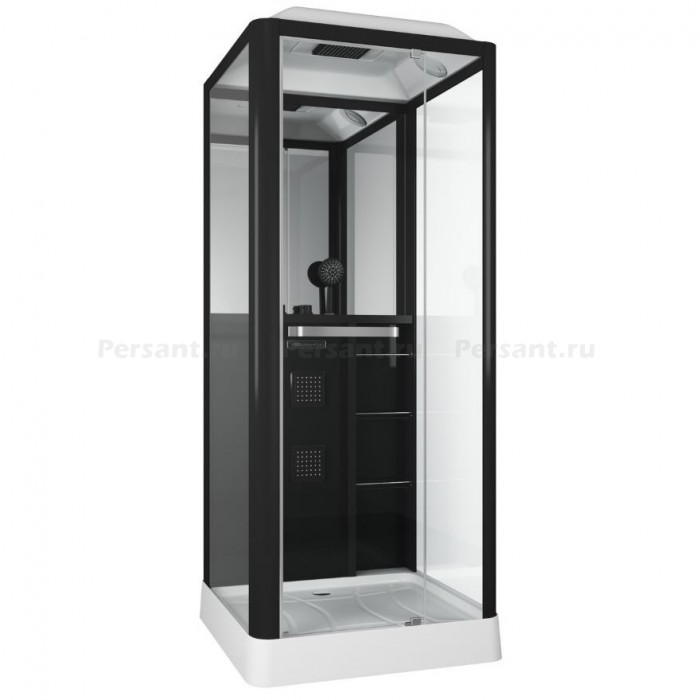 Душевая кабина Grossman Alba GR221 (90x90x225) дверь распашная, профиль черный