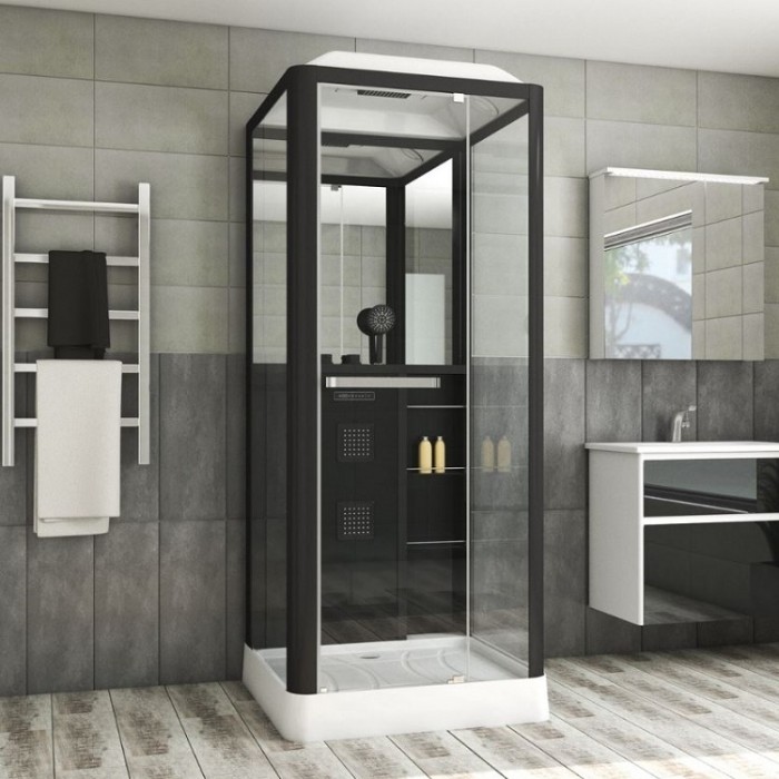 Душевая кабина Grossman Alba GR223 (90x110x225) дверь распашная, черный профиль