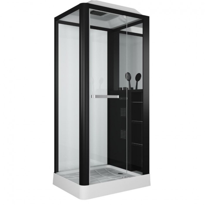 Душевая кабина Grossman Alba GR223 (90x110x225) дверь распашная, черный профиль