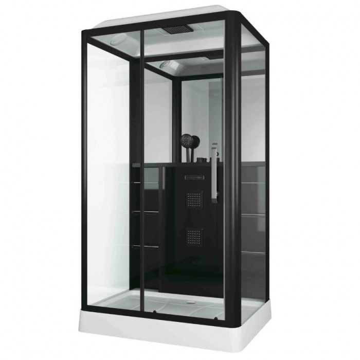 Душевая кабина Grossman Alba GR227L (90x120x225) дверь раздвижная, черный профиль