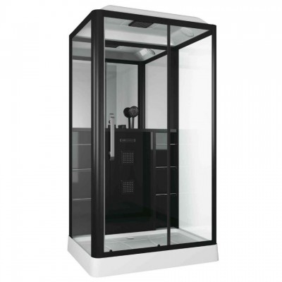 Душевая кабина Grossman Alba GR227R (90x120x225) дверь раздвижная, черный профиль