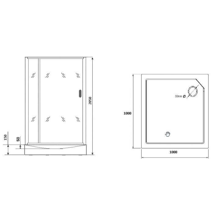 Душевая кабина Grossman Classic GR270QL (100х100х205) дверь распашная, левая