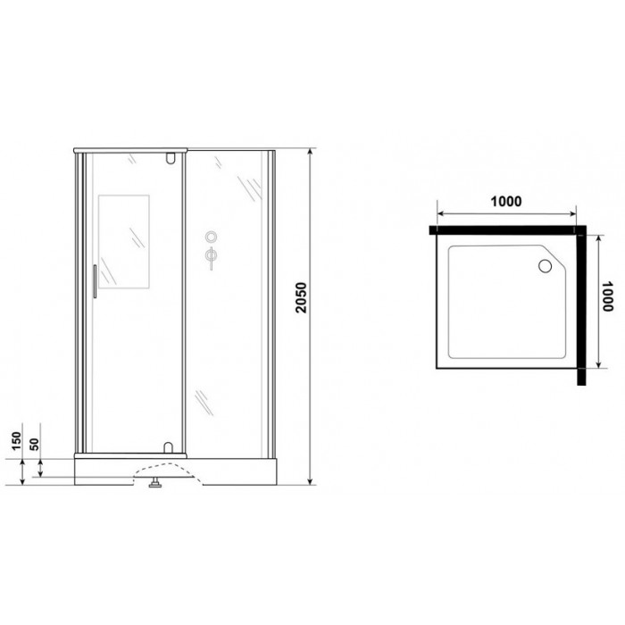 Душевая кабина Grossman Classic GR270QR (100х100х205) дверь распашная, правая