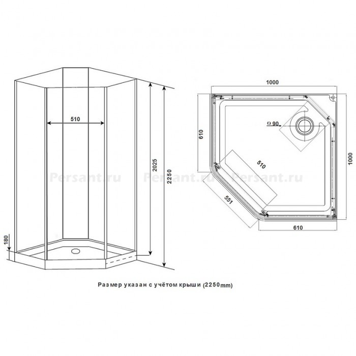 Душевая кабина Timo Premium 100x100 ILMA-701 стекло прозрачное, профиль хром