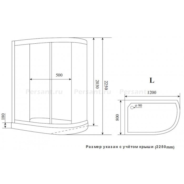 Душевая кабина Timo Premium 120x80 ILMA-902 L, стекло прозрачное, профиль хром, левостороняя