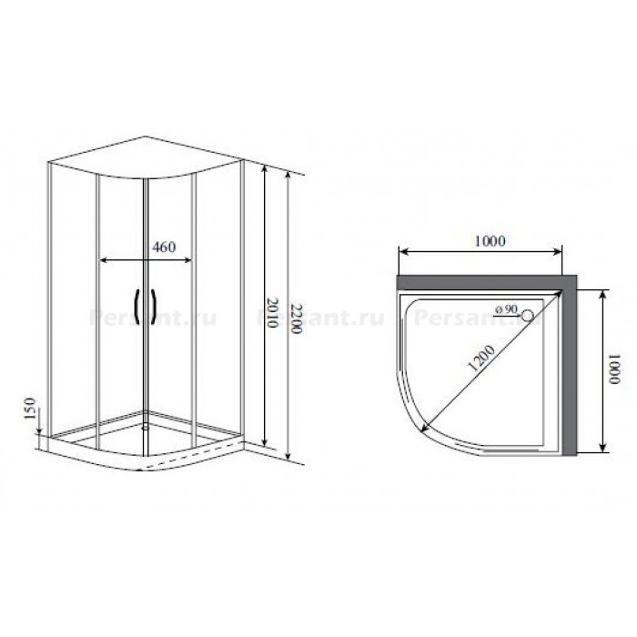 Душевая кабина Timo Premium 100x100 IMPI H-517 стекло прозрачное, профиль хром