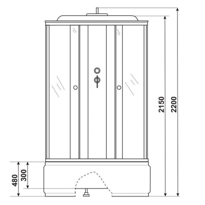 Душевая кабина Niagara Ultra NG-1909-01 (100х100х220) высокий поддон, стекло тонированное