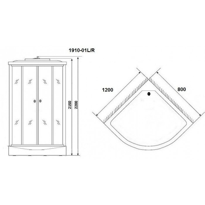 Душевая кабина Niagara Ultra NG-1910-01R (120х80х220) высокий поддон, стекло тонированное